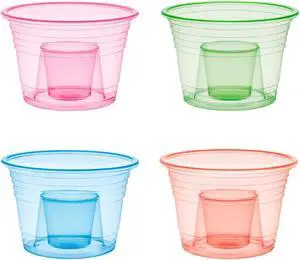 Party Essentials Soft Plastic Bomber Shot Cups, Jager Blaster Power Bombs Cups, 3 oz., 50-Count, Assorted Neon Party Essentials Soft Plastic Bomber Shot Cups, Jager Blaster Power Bombs Cups, 3 oz., 50-Count, Assorted Neon