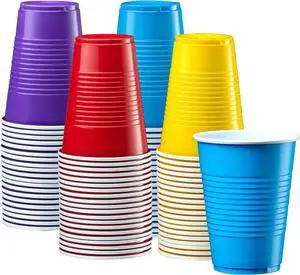 GUSTO [9 oz. - 50 Count Plastic Party Cups Disposable - Assorted Colors Drinking Cups for Party, Events, and Everyday Use (Formerly Comfy Package) GUSTO [9 oz. - 50 Count Plastic Party Cups Disposable - Assorted Colors Drinking Cups for Party, Events, and Everyday Use (Formerly Comfy Package)