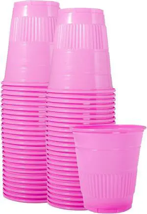 LA MIERE 50 Pack 5 oz Plastic Cups, Reinforced Durability, BPA-Free, Smooth Rim for Bathroom, Travel & Small Household Use, Pink LA MIERE 50 Pack 5 oz Plastic Cups, Reinforced Durability, BPA-Free, Smooth Rim for Bathroom, Travel & Small Household Use, Pink