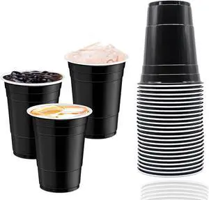 30 Pcs 16 oz Disposable Plastic Cups Bulk for Graduation Party Wedding Theme Party Birthday (Black) 30 Pcs 16 oz Disposable Plastic Cups Bulk for Graduation Party Wedding Theme Party Birthday (Black)