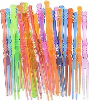 Comicfs 300pcs Disposable Plastic Fruit Forks, 4" Bistro Cocktail Forks Tasting Appetizer Fork Set Toothpick Portable Salad Mini Cake Fork (Multicolor) Comicfs 300pcs Disposable Plastic Fruit Forks, 4" Bistro Cocktail Forks Tasting Appetizer Fork Set Toothpick Portable Salad Mini Cake Fork (Multicolor)