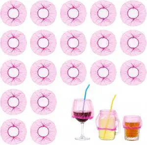 100 Pcs Disposable Drink Covers for Alcohol Protection Women Scrunchie, Disposable Cup Covers Wine Glass Cover fit Most Cup Sizes Drink Protector for Women Adult Bar Club Party (Pink, Large) 100 Pcs Disposable Drink Covers for Alcohol Protection Women Scrunchie, Disposable Cup Covers Wine Glass Cover fit Most Cup Sizes Drink Protector for Women Adult Bar Club Party (Pink, Large)