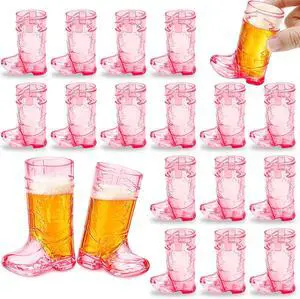 SHAOQINLIN Cowboy Boot Shot Glasses, 15 PCS 1 oz Mini Plastic Boot Cups | Hot Pink Boots Mugs Western Cowboy Cowgirl Theme Party Supplies SHAOQINLIN Cowboy Boot Shot Glasses, 15 PCS 1 oz Mini Plastic Boot Cups | Hot Pink Boots Mugs Western Cowboy Cowgirl Theme Party Supplies