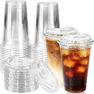 30 Pack Clear Plastic Cups, 20 OZ Disposable Iced Coffee Cups | Strawless-Sip-Lids, To Go Cup with Sip Through Lids, For Cold Drinks, Juice, Milkshake, Wedding, Party, Holiday 30 Pack Clear Plastic Cups, 20 OZ Disposable Iced Coffee Cups | Strawless-Sip-Lids, To Go Cup with Sip Through Lids, For Cold Drinks, Juice, Milkshake, Wedding, Party, Holiday