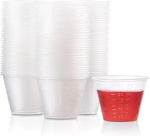 Epic Medical Supply Graduated 1 oz. Plastic Medicine Cups, Detailed Liquid Measurements for Medications, Clear Containers, Disposable or Reusable, Supports Adults and Children (1 oz, 100, Count) Epic Medical Supply Graduated 1 oz. Plastic Medicine Cups, Detailed Liquid Measurements for Medications, Clear Containers, Disposable or Reusable, Supports Adults and Children (1 oz, 100, Count)