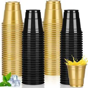 50 Pack 2oz Black Gold Plastic Shot Glasses - Graduation Party Cups | Elegant Spring Celebration Disposable Cups for Easter, Graduation Ceremonies (black gold) 50 Pack 2oz Black Gold Plastic Shot Glasses - Graduation Party Cups | Elegant Spring Celebration Disposable Cups for Easter, Graduation Ceremonies (black gold)