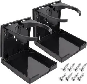 2pcs Adjustable Cup Holder, Boat Cup Holder Foldable, ABS, Black 2pcs Adjustable Cup Holder, Boat Cup Holder Foldable, ABS, Black