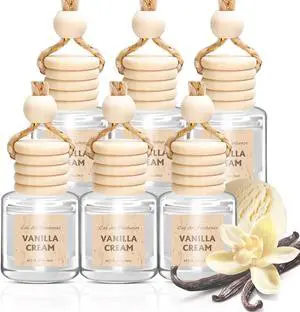 AROIC Hanging Car Air Freshener, 6 Pack Vanilla Cream Essential Oil Scent AROIC Hanging Car Air Freshener, 6 Pack Vanilla Cream Essential Oil Scent