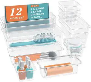 12 PCS Drawer Organizer Set, Makeup Organizers, Tool Storage Trays 12 PCS Drawer Organizer Set, Makeup Organizers, Tool Storage Trays