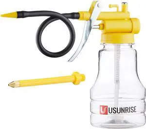Oil Can Transparent High Pressure Oiler Lubrication Oil Can Bottle Oiling Gun with Rigid & Flex Spout Thumb Pump Tool Oiler Oil Can Transparent High Pressure Oiler Lubrication Oil Can Bottle Oiling Gun with Rigid & Flex Spout Thumb Pump Tool Oiler