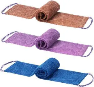 3 Pieces African Net Sponge, African Exfoliating Bathing Back Scrubbers with Handles, Shower Net Body Scrubber Skin Smoother (Blue Purple Coffee) 3 Pieces African Net Sponge, African Exfoliating Bathing Back Scrubbers with Handles, Shower Net Body Scrubber Skin Smoother (Blue Purple Coffee)