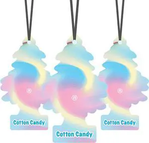 LITTLE TREES Car Air Freshener | Hanging Paper Tree for Home or Car | Cotton Candy | 3 Pack LITTLE TREES Car Air Freshener | Hanging Paper Tree for Home or Car | Cotton Candy | 3 Pack