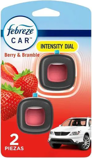 Febreze Car Air Freshener Vent Clip Berry & Bramble Scent, .06 oz. Car Vent Clip, 2 Count Febreze Car Air Freshener Vent Clip Berry & Bramble Scent, .06 oz. Car Vent Clip, 2 Count