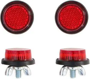 4 Pack Red Reflector Motorcycle License Plate Bolts and Nuts - Decorative 4 Pack Red Reflector Motorcycle License Plate Bolts and Nuts - Decorative