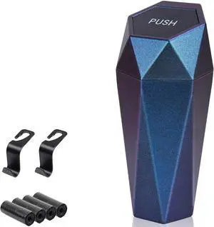 BFXM Car Trash Can Car Trash Bin with Lid Accessories for Women Blue Purple BFXM Car Trash Can Car Trash Bin with Lid Accessories for Women Blue Purple