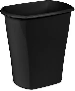 Sterilite Small Bathroom Trash Can, 5.5 Gallon Plastic Garbage Bucket Bin with No Lid, Black Sterilite Small Bathroom Trash Can, 5.5 Gallon Plastic Garbage Bucket Bin with No Lid, Black