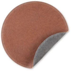 Better Homes & Gardens Persia Faux Leather Round Placemat, Brown, 15 in, 1 Piece Better Homes & Gardens Persia Faux Leather Round Placemat, Brown, 15 in, 1 Piece