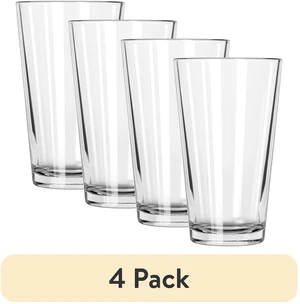 (4 pack) Mainstays Clear Pint Glass, 16 oz, 1 Piece (4 pack) Mainstays Clear Pint Glass, 16 oz, 1 Piece