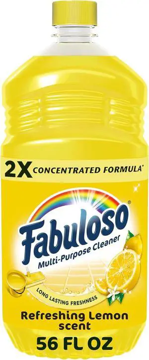 1. Fabuloso 2X Concentrated MultiPurpose Liquid Cleaner 56 fl oz, Refreshing Lemon Scent, MultiSurface Household Cleaning for Floors Counters & Bathrooms 1. Fabuloso 2X Concentrated MultiPurpose Liquid Cleaner 56 fl oz, Refreshing Lemon Scent, MultiSurface Household Cleaning for Floors Counters & Bathrooms