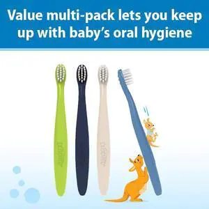 Dr. Brown's Manual Infant Training Toothbrushes 4Pack, Soft Bristles, BuiltIn Tongue Scraper, Lightweight TravelSize Baby Oral Care Brushes With Comfort Grip Dr. Brown's Manual Infant Training Toothbrushes 4Pack, Soft Bristles, BuiltIn Tongue Scraper, Lightweight TravelSize Baby Oral Care Brushes With Comfort Grip