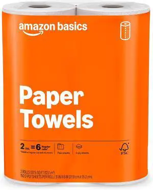 Basics Disposable Paper Towels 2Roll Pack, Customizable FlexSheets, BudgetFriendly for Kitchen Spills & Household Messes Basics Disposable Paper Towels 2Roll Pack, Customizable FlexSheets, BudgetFriendly for Kitchen Spills & Household Messes