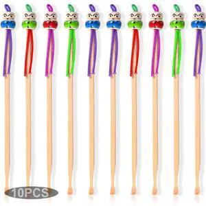 10pcs Bamboo Ear Pick Ear Cleaner Earwax Curette Remover Earpick Tool Hanging Clean Tool for Adult Children 10pcs Bamboo Ear Pick Ear Cleaner Earwax Curette Remover Earpick Tool Hanging Clean Tool for Adult Children