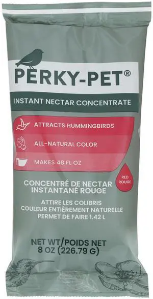 Perky-Pet Hummingbird Nectar Concentrate for Hummingbird Feeders - 8 oz Powder - Makes 48 fl oz Nectar - 240SF - Attract and Feed Humming Birds Perky-Pet Hummingbird Nectar Concentrate for Hummingbird Feeders - 8 oz Powder - Makes 48 fl oz Nectar - 240SF - Attract and Feed Humming Birds