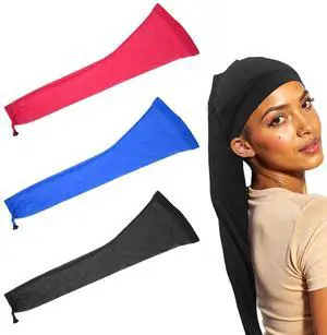 Hair Weave Sleeve for Locs - Breathable Loc Sleeve for Braids and Hairweave, Fashionable Design - Haircare Haircharms With Elastic Band (Black) Hair Weave Sleeve for Locs - Breathable Loc Sleeve for Braids and Hairweave, Fashionable Design - Haircare Haircharms With Elastic Band (Black)