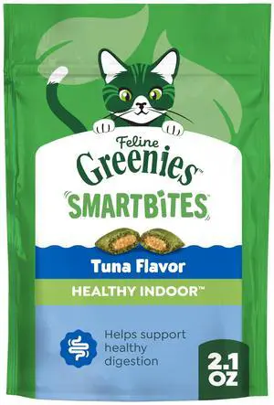 Greenies Feline Smartbites Healthy Indoor Cat Treats, Tuna, 2.1 oz Greenies Feline Smartbites Healthy Indoor Cat Treats, Tuna, 2.1 oz