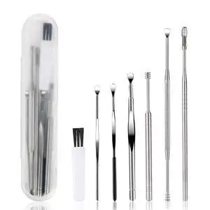 7 Pcs Ear Pick Earwax Removal Kit, BetyBedy Ear Cleansing Tool Set, Ear Curette Ear Wax Remover Tool with Cleaning Brush and Storage Box, Sliver 7 Pcs Ear Pick Earwax Removal Kit, BetyBedy Ear Cleansing Tool Set, Ear Curette Ear Wax Remover Tool with Cleaning Brush and Storage Box, Sliver