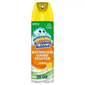 Scrubbing Bubbles Bathroom and Shower Cleaner Aerosol, Foaming Action Bathroom Grime Fighter, Citrus Scent, 20oz (Pack of 1) Scrubbing Bubbles Bathroom and Shower Cleaner Aerosol, Foaming Action Bathroom Grime Fighter, Citrus Scent, 20oz (Pack of 1)