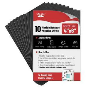 Mr. Pen- Adhesive Magnetic Sheets, 4" x 6", 10 Pack Mr. Pen- Adhesive Magnetic Sheets, 4" x 6", 10 Pack