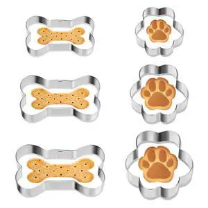 6 PCS Dog Bone Cookie Cutter, 3 Sizes Stainless Steel Dog Bone & Paw Print Cookie Cutter Set Biscuit Mold for Theme Party Homemade Treats and Baking 6 PCS Dog Bone Cookie Cutter, 3 Sizes Stainless Steel Dog Bone & Paw Print Cookie Cutter Set Biscuit Mold for Theme Party Homemade Treats and Baking
