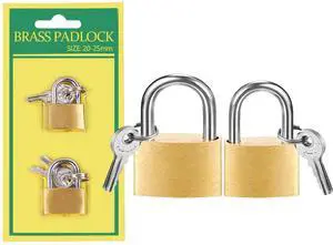 2 Pcs Small Solid Brass Locks with Keys, 20mm + 25mm Mini Key Locks, for Luggage, Backpack, Gym Locker, Jewelry Box (20-25mm) 2 Pcs Small Solid Brass Locks with Keys, 20mm + 25mm Mini Key Locks, for Luggage, Backpack, Gym Locker, Jewelry Box (20-25mm)