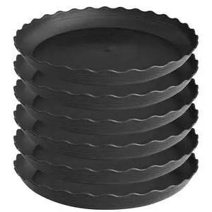 6 Pack Plant Saucer, 6 inch Plant Trays for Pots, Heavy Duty Plant Saucers for Indoors no Holes, Plastic Plant Saucer for Planter (6", Black) 6 Pack Plant Saucer, 6 inch Plant Trays for Pots, Heavy Duty Plant Saucers for Indoors no Holes, Plastic Plant Saucer for Planter (6", Black)