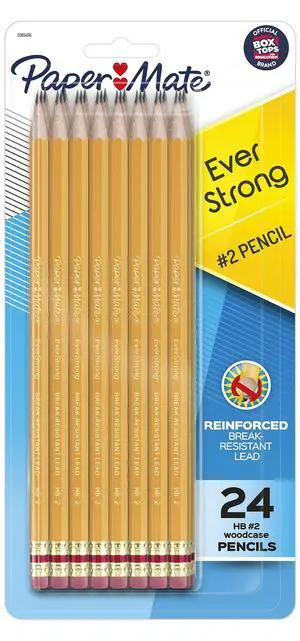 Paper Mate EverStrong #2 Pencils Reinforced Break-Resistant Lead When Writing 24-Pack Paper Mate EverStrong #2 Pencils Reinforced Break-Resistant Lead When Writing 24-Pack