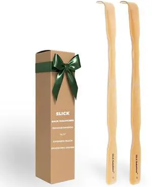 Slick Bamboo Back Scratcher, 16.5" Long Handle, 2 Pack Slick Bamboo Back Scratcher, 16.5" Long Handle, 2 Pack
