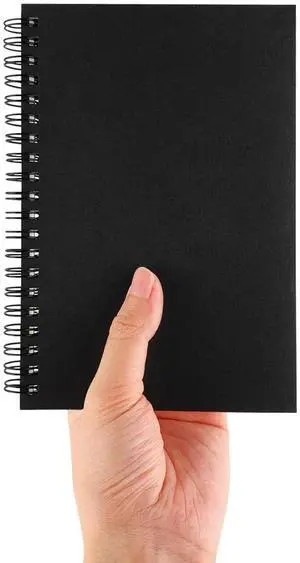 DSTELIN Blank Spiral Notebook, 1-Pack, Soft Cover, 100 Pages/50 Sheets, 7.5 x 5.1 Inch, Black, Sketch Book DSTELIN Blank Spiral Notebook, 1-Pack, Soft Cover, 100 Pages/50 Sheets, 7.5 x 5.1 Inch, Black, Sketch Book