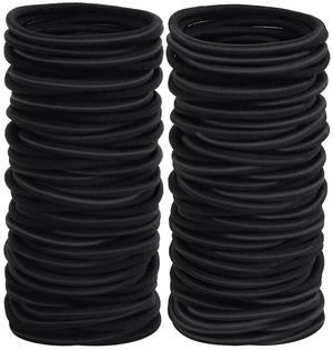 Sderoq 100pcs 4mm Black Womens Elastics Hair Tie, 2Inch Diameter Ponytail Holders Hair Bands for Medium to Thick Hair Sderoq 100pcs 4mm Black Womens Elastics Hair Tie, 2Inch Diameter Ponytail Holders Hair Bands for Medium to Thick Hair