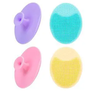 JEXCULL 4 Pack Soft Silicone Facial Cleansing Brush Face Scrubber Exfoliator Blackhead Acne Pore Pad Cradle Cap Face Wash Brush for Deep Cleaning JEXCULL 4 Pack Soft Silicone Facial Cleansing Brush Face Scrubber Exfoliator Blackhead Acne Pore Pad Cradle Cap Face Wash Brush for Deep Cleaning