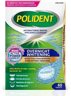 Polident Antibacterial Dental Appliance Cleanser Tablets, 60 Count Polident Antibacterial Dental Appliance Cleanser Tablets, 60 Count