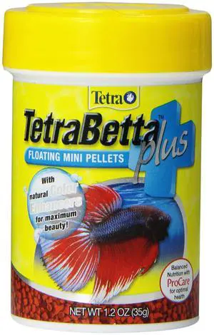 TetraBetta PLUS Floating Mini Pellets Fish Food with Natural Color Enhancer, 1.2oz TetraBetta PLUS Floating Mini Pellets Fish Food with Natural Color Enhancer, 1.2oz