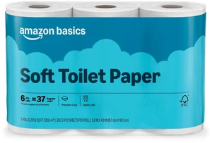 Basics 2-Ply Soft Toilet Paper, 6Rolls, 350Sheets per Roll, Septic Safe Basics 2-Ply Soft Toilet Paper, 6Rolls, 350Sheets per Roll, Septic Safe