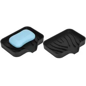 2-Pack Self-Draining Silicone Soap Dish Anti-Slip Bar Soap Holder for Shower Bathroom Kitchen 2-Pack Self-Draining Silicone Soap Dish Anti-Slip Bar Soap Holder for Shower Bathroom Kitchen