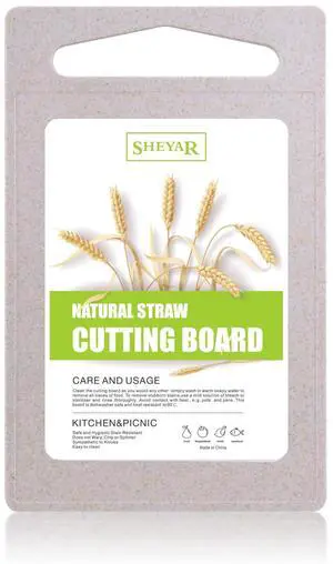 Wheat Straw Fiber Cutting Board, 10"x6.3", Dishwasher Safe, with Juice Grooves, Easy Grip Handle, Non-slip Surface, Eco-friendly Wheat Straw Fiber Cutting Board, 10"x6.3", Dishwasher Safe, with Juice Grooves, Easy Grip Handle, Non-slip Surface, Eco-friendly