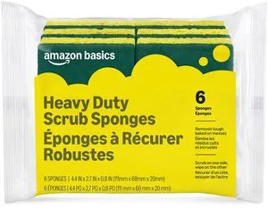 Dual-Sided Scrub Sponges, Heavy Duty, Reusable, 4.4x2.7x0.8in, Yellow/Green, 6-Pack Dual-Sided Scrub Sponges, Heavy Duty, Reusable, 4.4x2.7x0.8in, Yellow/Green, 6-Pack