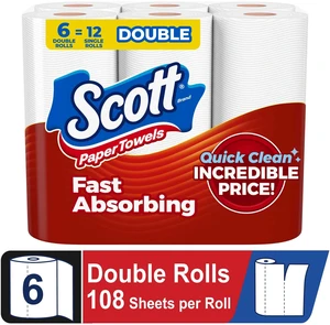 Scott Choose-A-Sheet Paper Towels, 6 Double Rolls Scott Choose-A-Sheet Paper Towels, 6 Double Rolls
