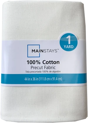 Mainstays 100% Cotton 1 Yard Precut Fabric Solid White Mainstays 100% Cotton 1 Yard Precut Fabric Solid White