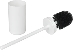 Mainstays Basics Plastic Toilet Brush and Holder Set, White Mainstays Basics Plastic Toilet Brush and Holder Set, White