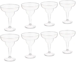 Way to Celebrate Clear Plastic Margarita Glasses, 8 Count, 10.8 oz, 5.7 x 4.4 in Way to Celebrate Clear Plastic Margarita Glasses, 8 Count, 10.8 oz, 5.7 x 4.4 in